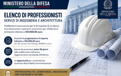 Ministero della Difesa – Elenco di professionisti per servizi di ingegneria e architettura